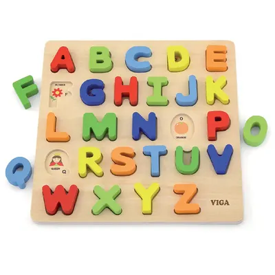 Puzzle Alphabet Majuscule à Encastrement en Bois