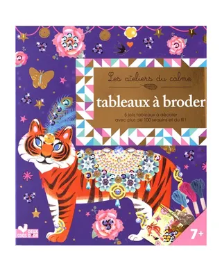 Coffret broderie aux sequins : 5 tableaux à créer, dès 7 ans