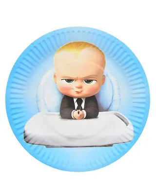 La table prend des airs de Baby Boss : 10 assiettes bleu ciel