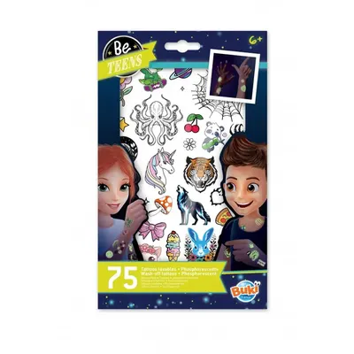 Coffret de 75 tatouages phosphorescents à motifs variés