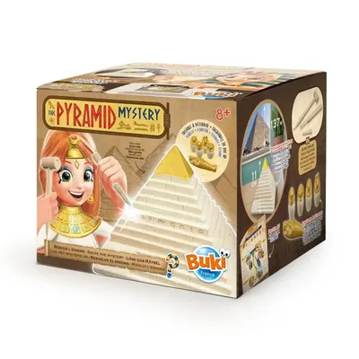 Énigme archéologique : pyramide et cinq trésors 8+