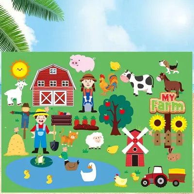 Tapis d'histoires de la ferme à éléments amovibles