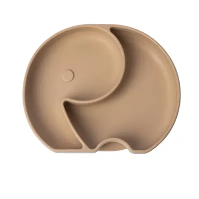 Assiette bébé caramel à deux compartiments en forme d’éléphant