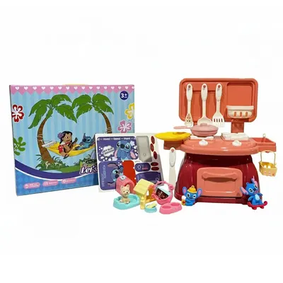 Cuisine miniature Stitch aux tons corail avec accessoires, dès 3 ans