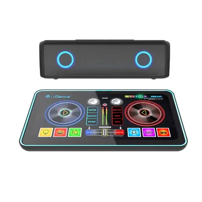 Station DJ MUSIKA avec enceinte Bluetooth et platines lumineuses
