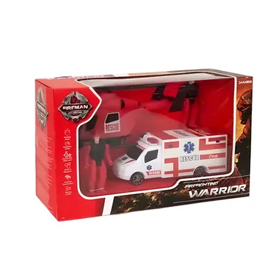 Coffret ambulance de secours et accessoires de pompier 3 ans+