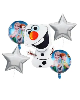 Olaf, motifs imprimés : 5 ballons Frozen