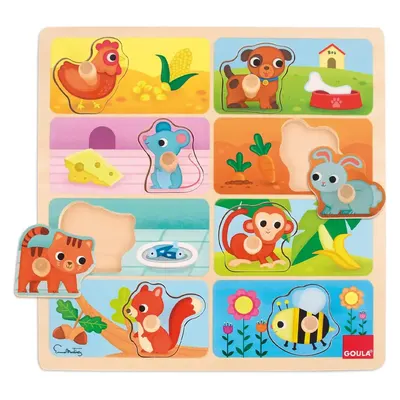 À chacun son menu : puzzle en bois à encastrer dès 2 ans