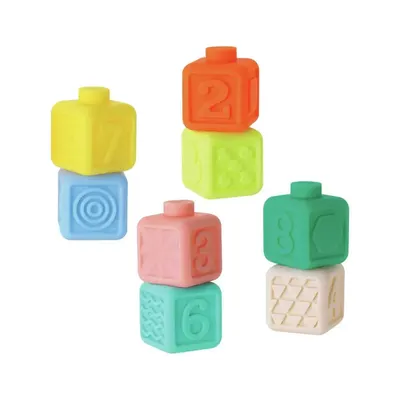 Premières tours en couleurs : 8 cubes souples dès 6 mois