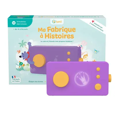 Conteuse violette à commandes pour choisir ses récits, 3–8 ans