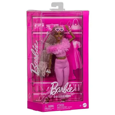 Poupée mannequin en ensemble rose et lunettes cœur, dès 4 ans