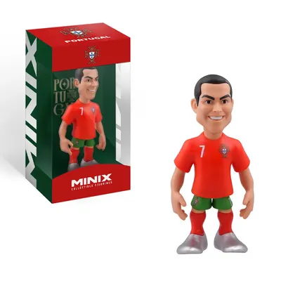 Cristiano Ronaldo en rouge et vert, figurine Minix numéro 7