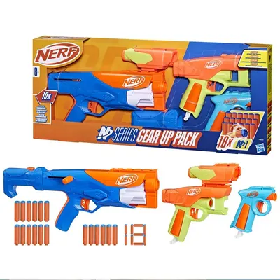 Pack Nerf N Series : 3 blasters, accessoires et 18 fléchettes