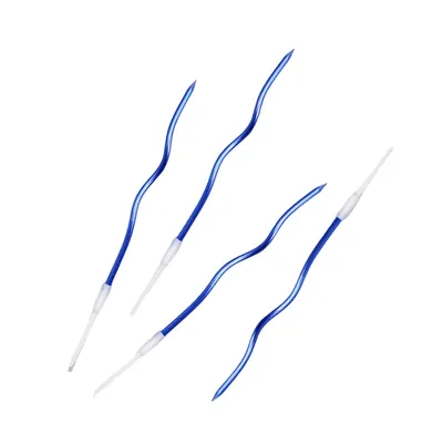 Bougies ondulées bleu profond pour gâteau, lot de 6