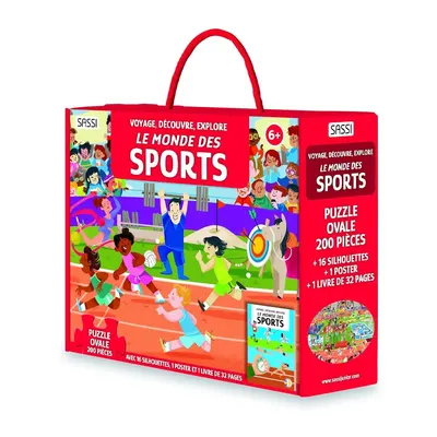 Coffret sports : puzzle ovale 200 pièces et livre dès 6 ans