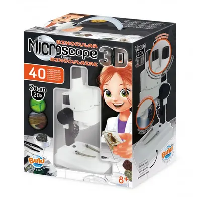 Microscope binoculaire 3D à zoom 20×, dès 8 ans