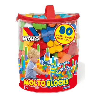 Sac de construction 80 blocs multicolores