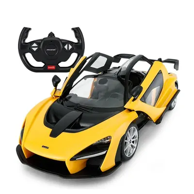 McLaren Senna jaune radiocommandée, portes papillon 1:14