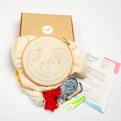 Kit créatif punch needle au motif singe