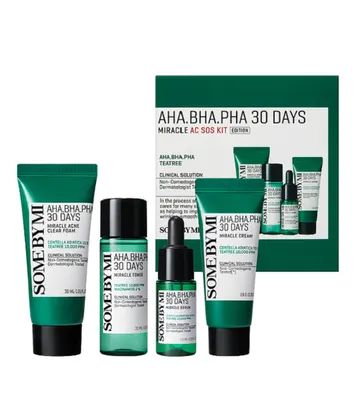 Coffret visage aux AHA, BHA et PHA, routine de 30 jours