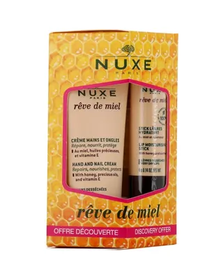 Duo Nuxe Rêve de miel : crème mains 30 ml et stick lèvres