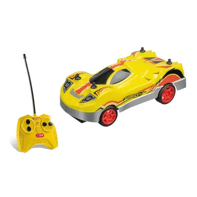 Voiture de course Hot Wheels jaune, télécommande et 4 directions