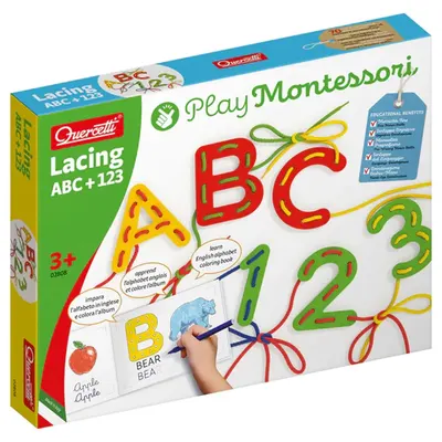 Lacets ABC & 123 : jeu de lettres et chiffres à enfiler dès 3 ans