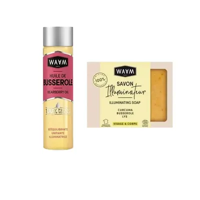 Duo Éclat WAAM : Savon Curcuma & Huile de Busserole pour un Teint Unifié