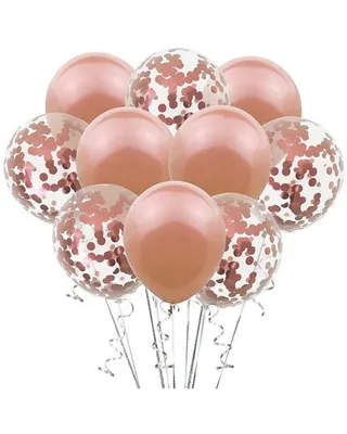 Corail et confettis : assortiment de 10 ballons