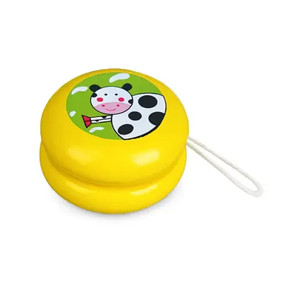 Yo-yo en bois jaune à motif vache Viga Toys dès 3 ans