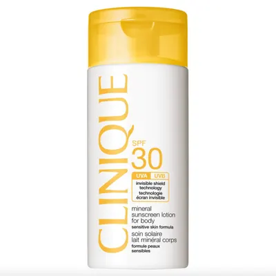 Lait solaire minéral corps SPF 30 pour peau sensible – Clinique
