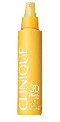 Brume solaire corps SPF 30, sensation d’huile sèche – Clinique