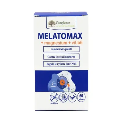 Melatomax Complemax : mélatonine, magnésium et vitamine B6, 60 gélules