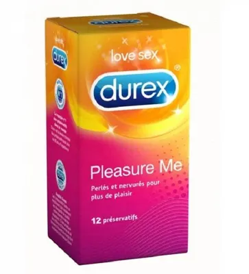 DUREX Pleasure Me, préservatifs perlés et nervurés x12