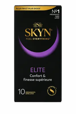 SKYN Elite : préservatifs fins sans latex, boîte de 10