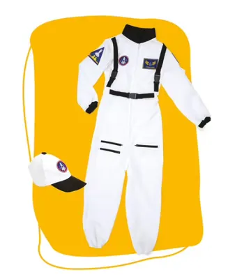 Mission spatiale en blanc : déguisement d’astronaute 3–5 ans