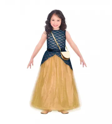 Princesse bleu nuit et doré : déguisement 3-5 ans